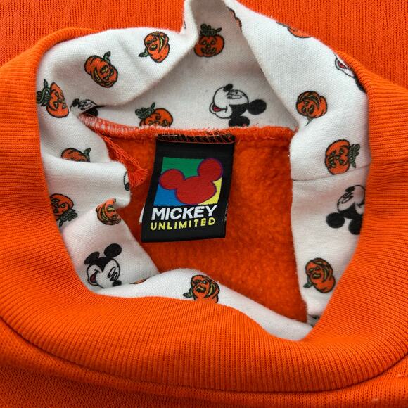 VTG 90s Women's GLOW IN THE DARK Mickey Unlimited Halloween Graphic Crewneck 2XL - Picture 5 of 12